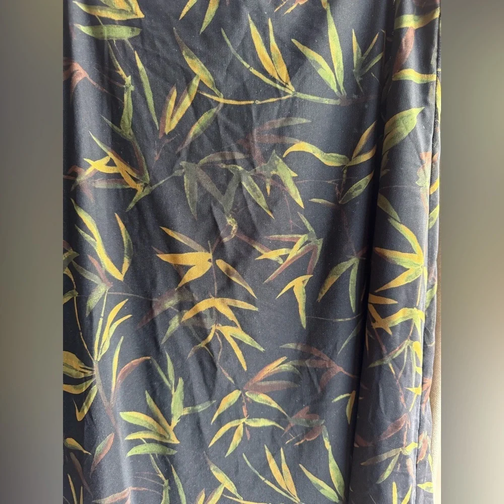 WEWOREWHAT Mesh Black Midi Skirt with falling leaves pattern small